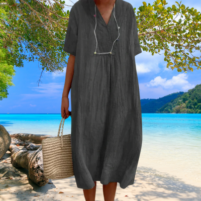 Robe Élégante en Lin et Coton pour Femme | Midi