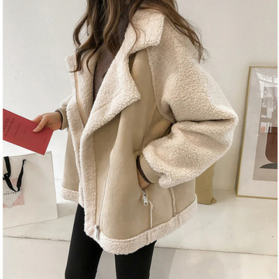 Yssa | Manteau d'hiver en daim pour femme | Longue