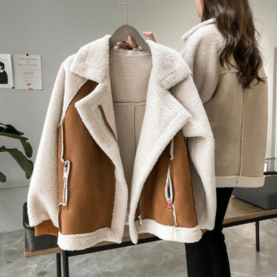 Yssa | Manteau d'hiver en daim pour femme | Longue
