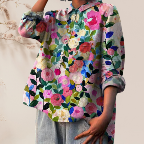 Chemisier en soie à fleurs pour femmes | Chic