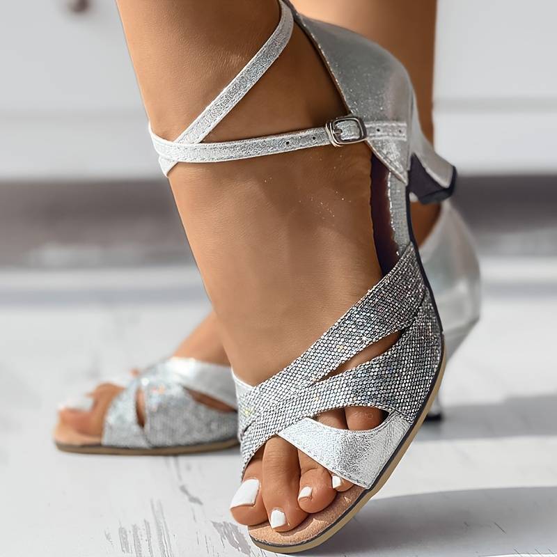 Sandales à paillettes pour femmes | à talons