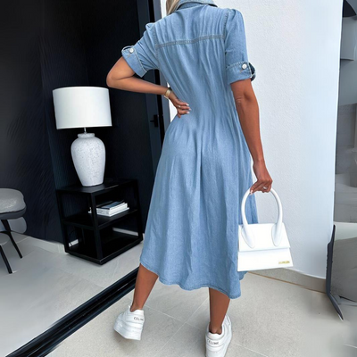 Robe en denim stylisée et durable pour femmes | Midi