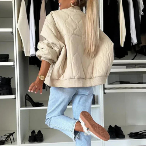 Blouson aviateur à doublure douce pour femme | Oversize
