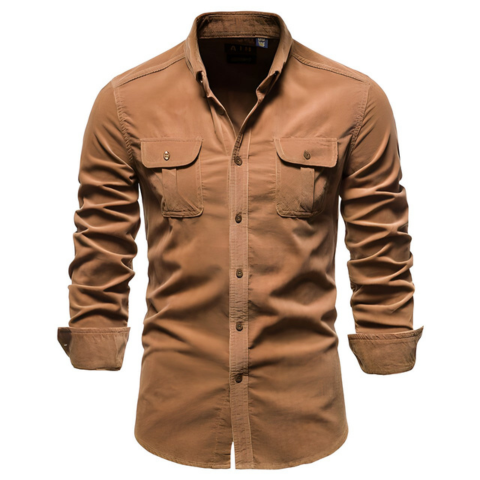 Chemise décontractée à boutons pour homme | Manches longues