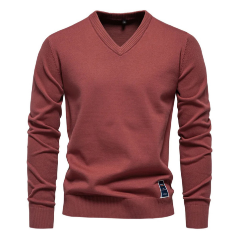 Pull classique à col en V pour homme | Chaud