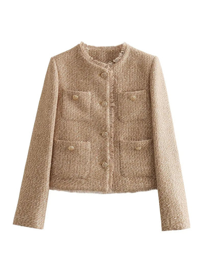 Veste en tweed chic pour femme | Chaude