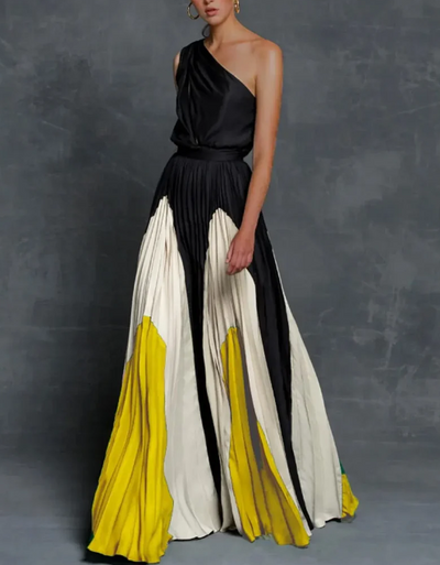 Robe élégante à une épaule pour femmes | Maxi