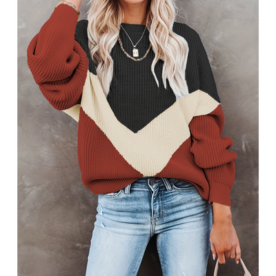 Pull en tricot surdimensionné pour femmes | Manches longues
