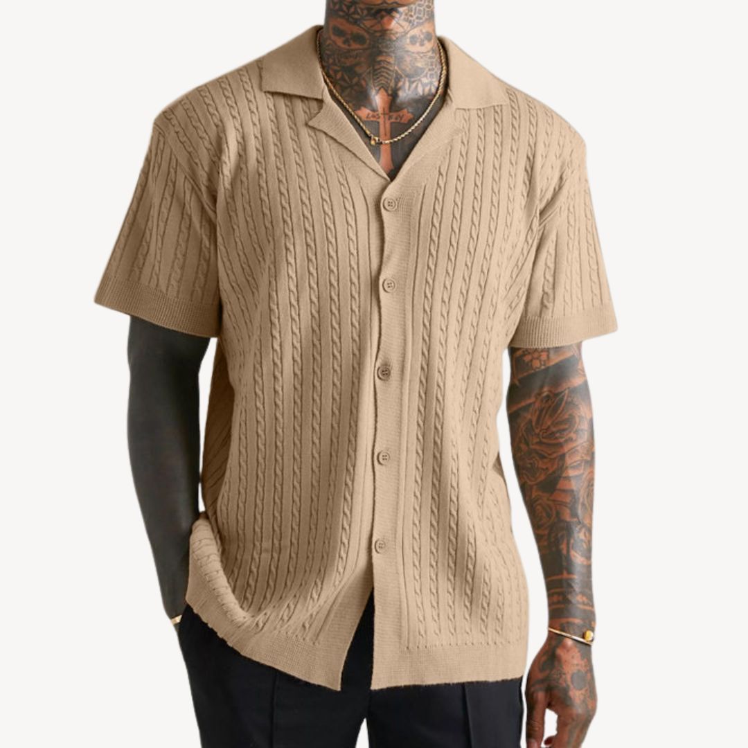 Polo en tricot à boutons pour hommes | Manches courtes