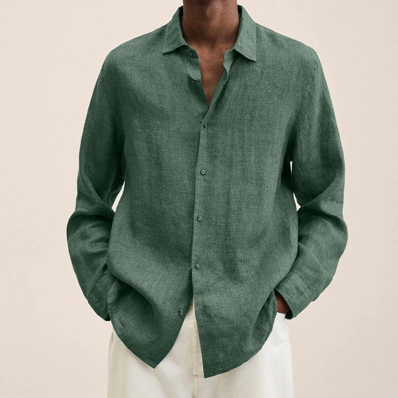 Chemise en lin élégante pour hommes | Manches longues