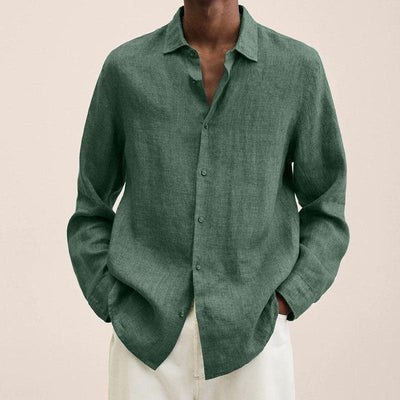 Chemise en lin élégante pour hommes | Manches longues