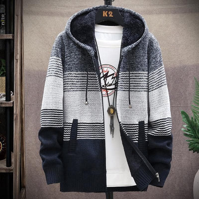 Cardigan à capuche chaud pour hommes | Zip up