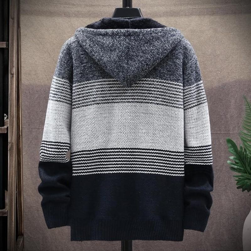 Cardigan à capuche chaud pour hommes | Zip up