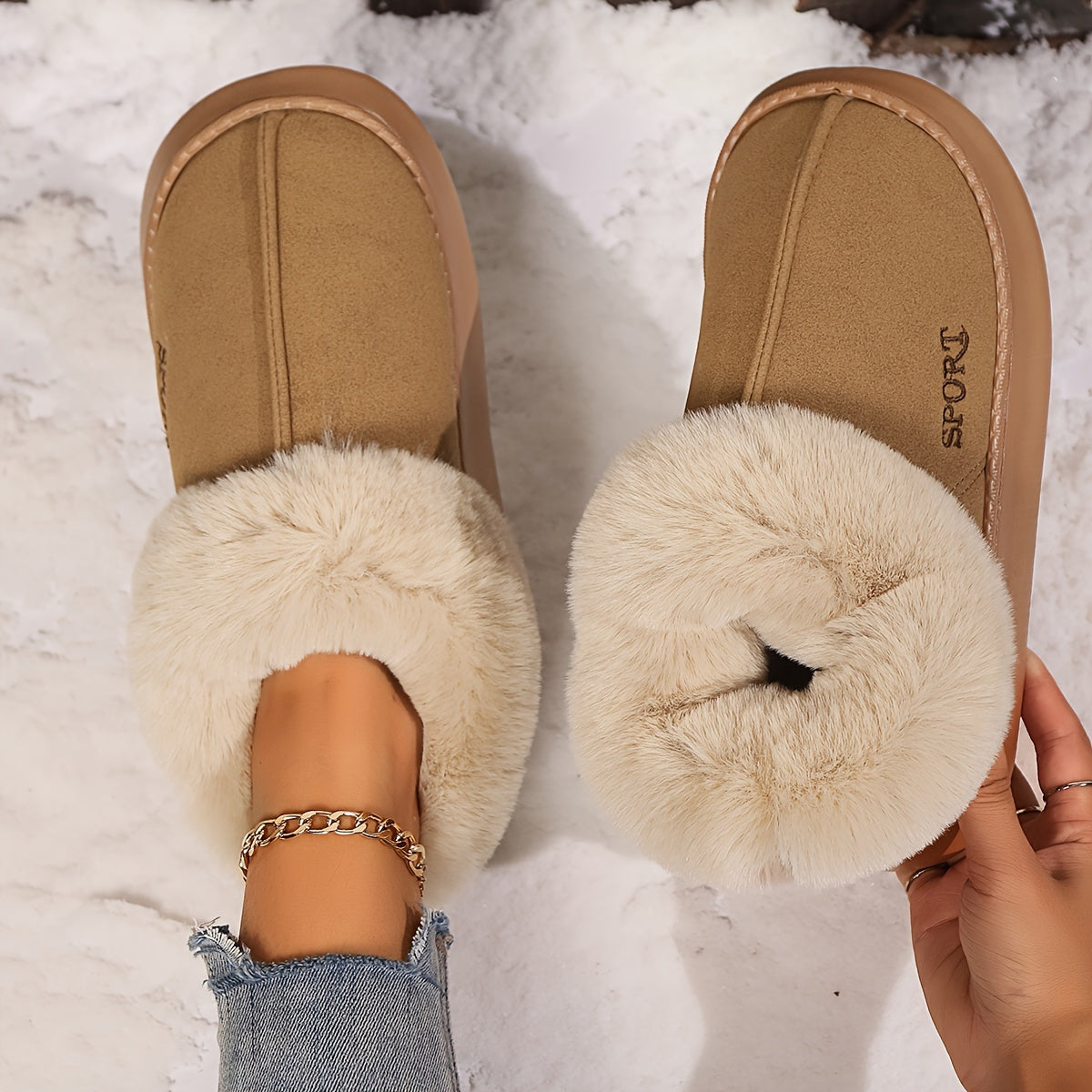 Chaussons chauds en peluche pour femmes | Confort