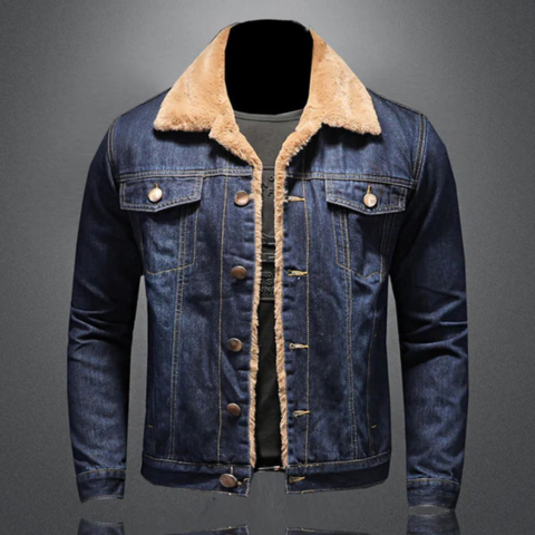 Gabriel | Veste en Jean Coupe-Vent Doublée de Fleece pour Hommes