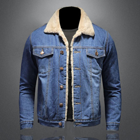 Gabriel | Veste en Jean Coupe-Vent Doublée de Fleece pour Hommes