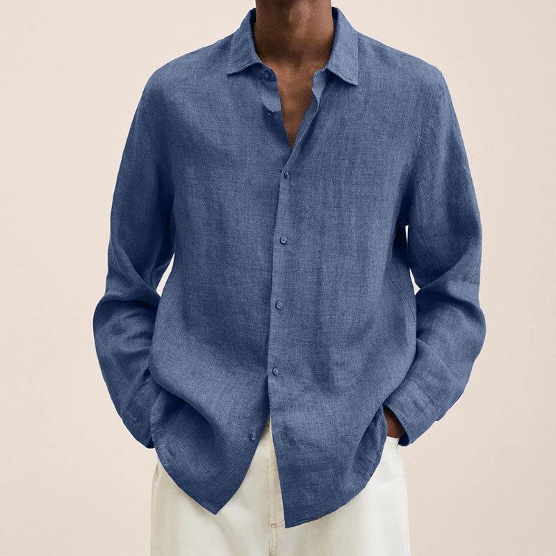 Chemise en lin élégante pour hommes | Manches longues