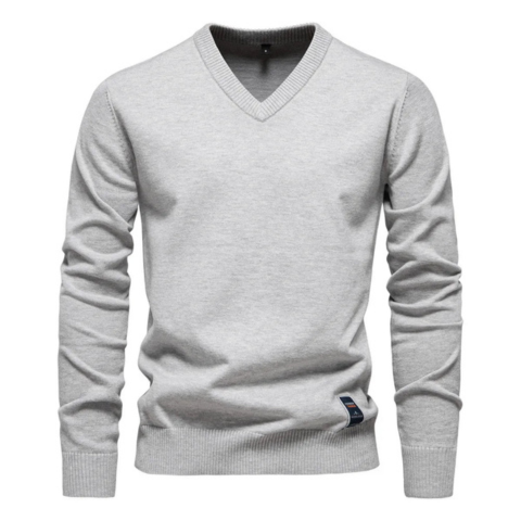 Pull classique à col en V pour homme | Chaud