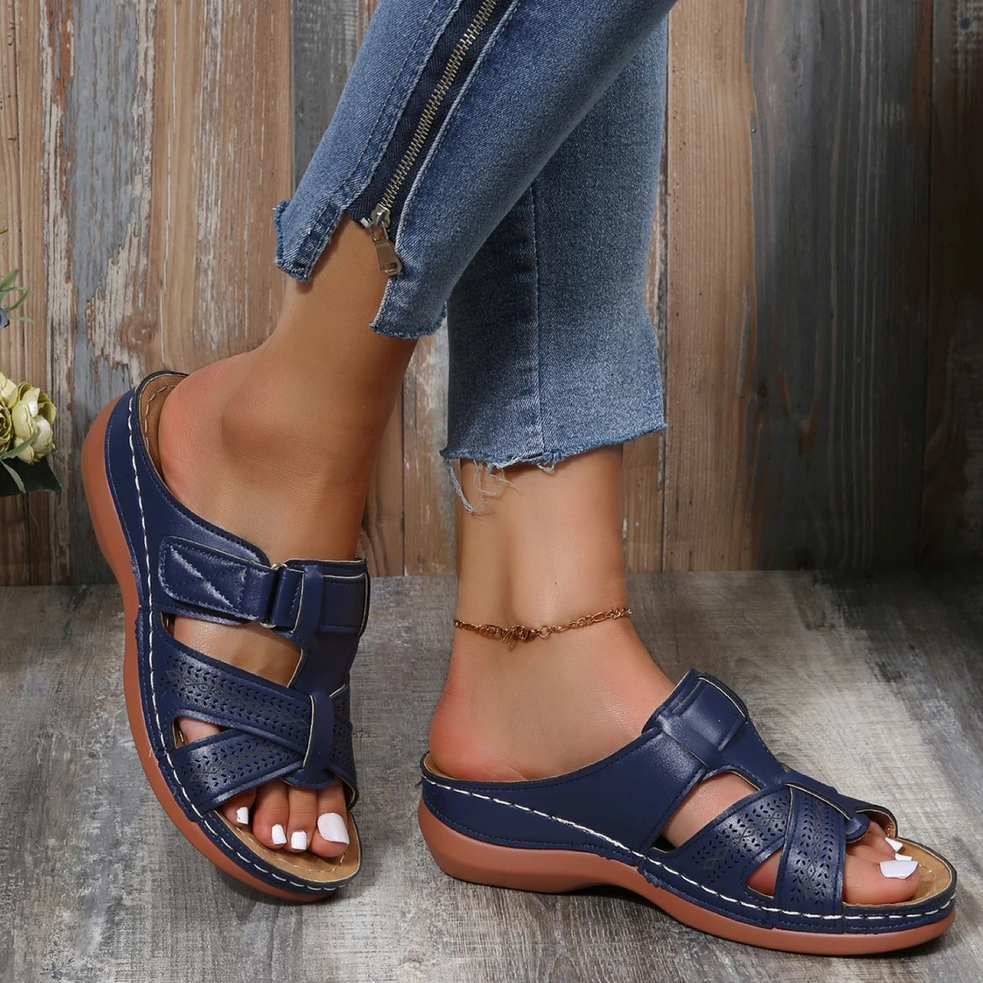 Sandales orthopédiques en cuir pour femmes | Confort