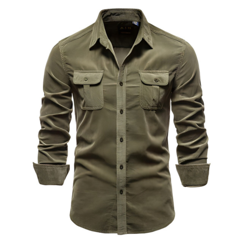 Chemise décontractée à boutons pour homme | Manches longues