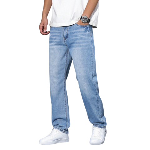 Jeans décontractés confortables pour hommes | Coupe droite