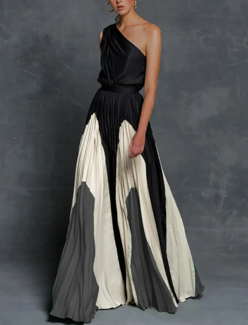 Robe élégante à une épaule pour femmes | Maxi