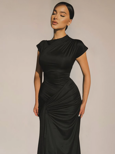 Robe drapée élégante pour femme | Maxi