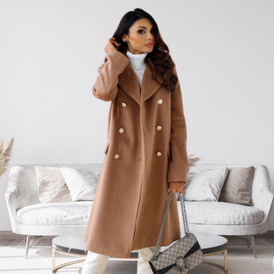 Celeste | Manteau de laine à double boutonnage pour femme | Longue
