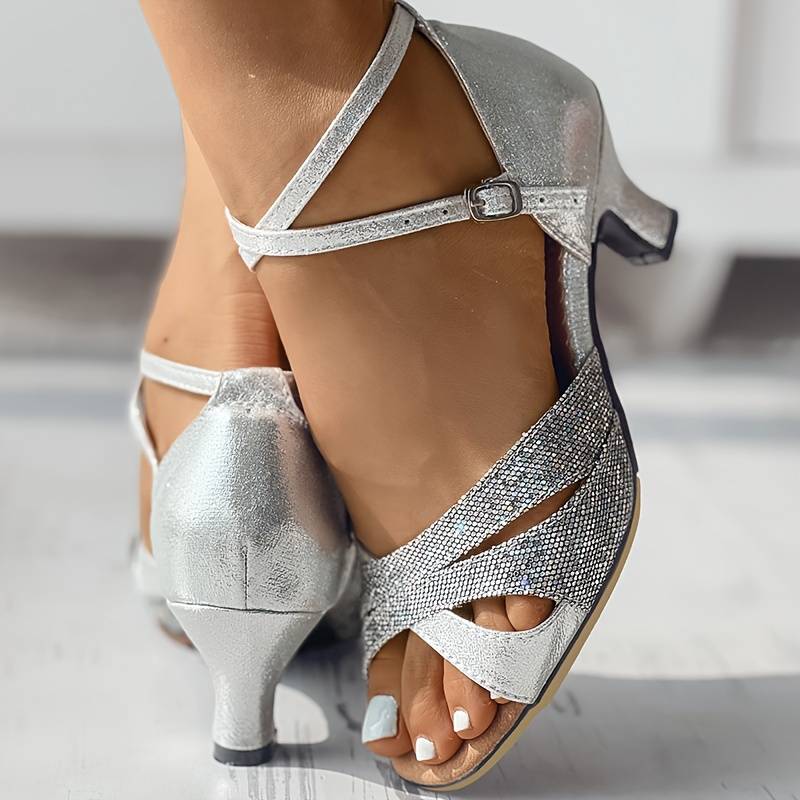 Sandales à paillettes pour femmes | à talons