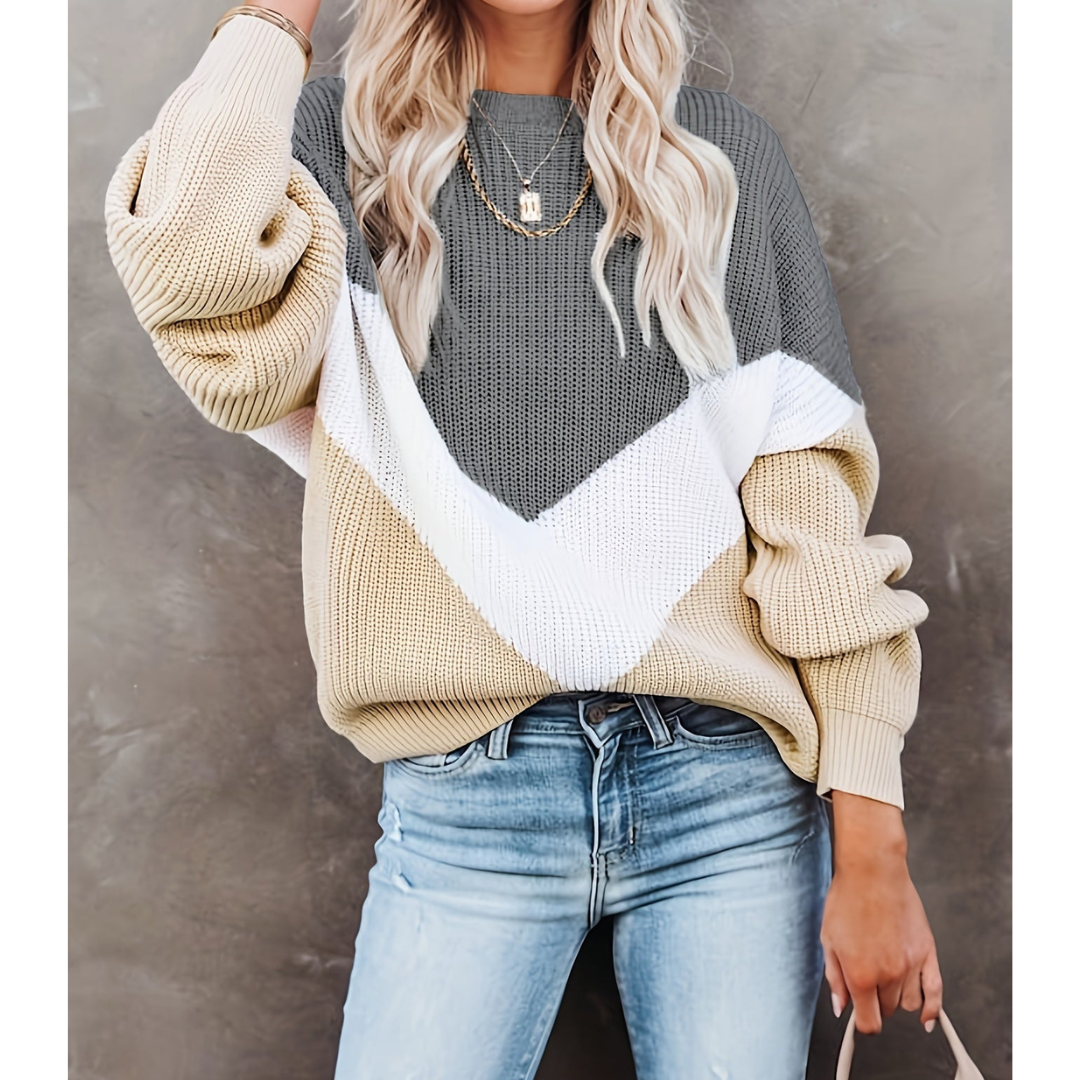 Pull en tricot surdimensionné pour femmes | Manches longues