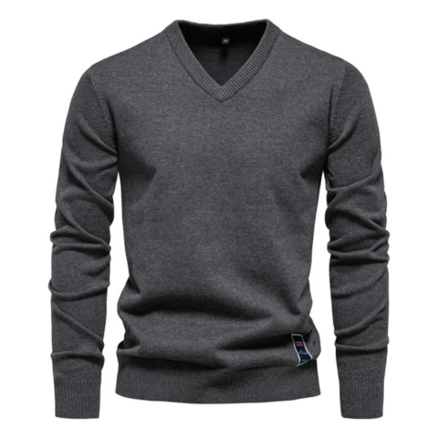 Pull classique à col en V pour homme | Chaud