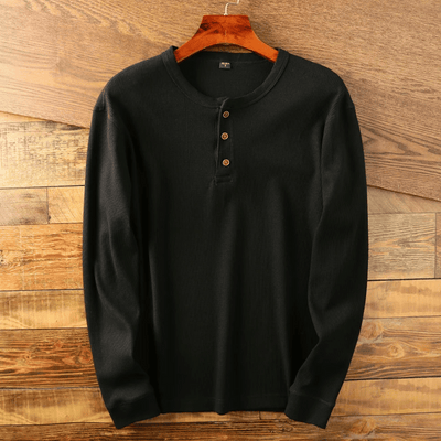 Gustav | Homme - Pull en coton Henley | Manches longues