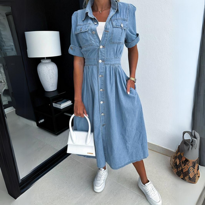 Robe en denim stylisée et durable pour femmes | Midi