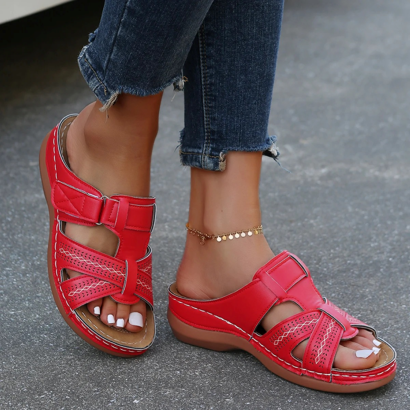 Sandales orthopédiques en cuir pour femmes | Confort