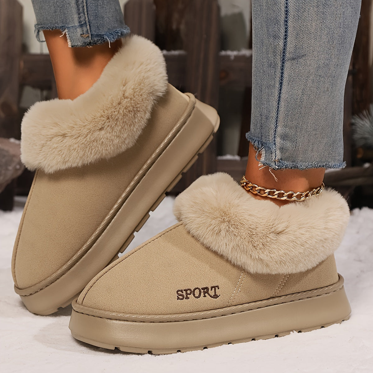 Chaussons chauds en peluche pour femmes | Confort