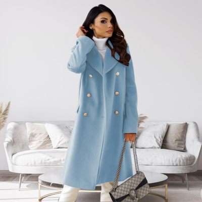 Celeste | Manteau de laine à double boutonnage pour femme | Longue