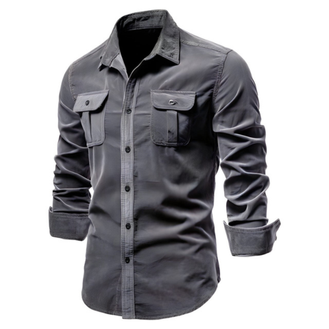 Chemise décontractée à boutons pour homme | Manches longues