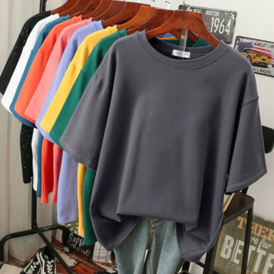 T-shirt femme en coton mélangé doux | Oversize
