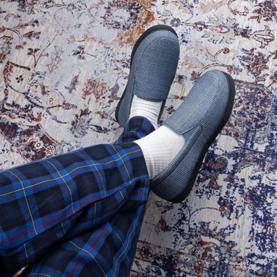 Mocassins chauds à carreaux pour hommes | Support