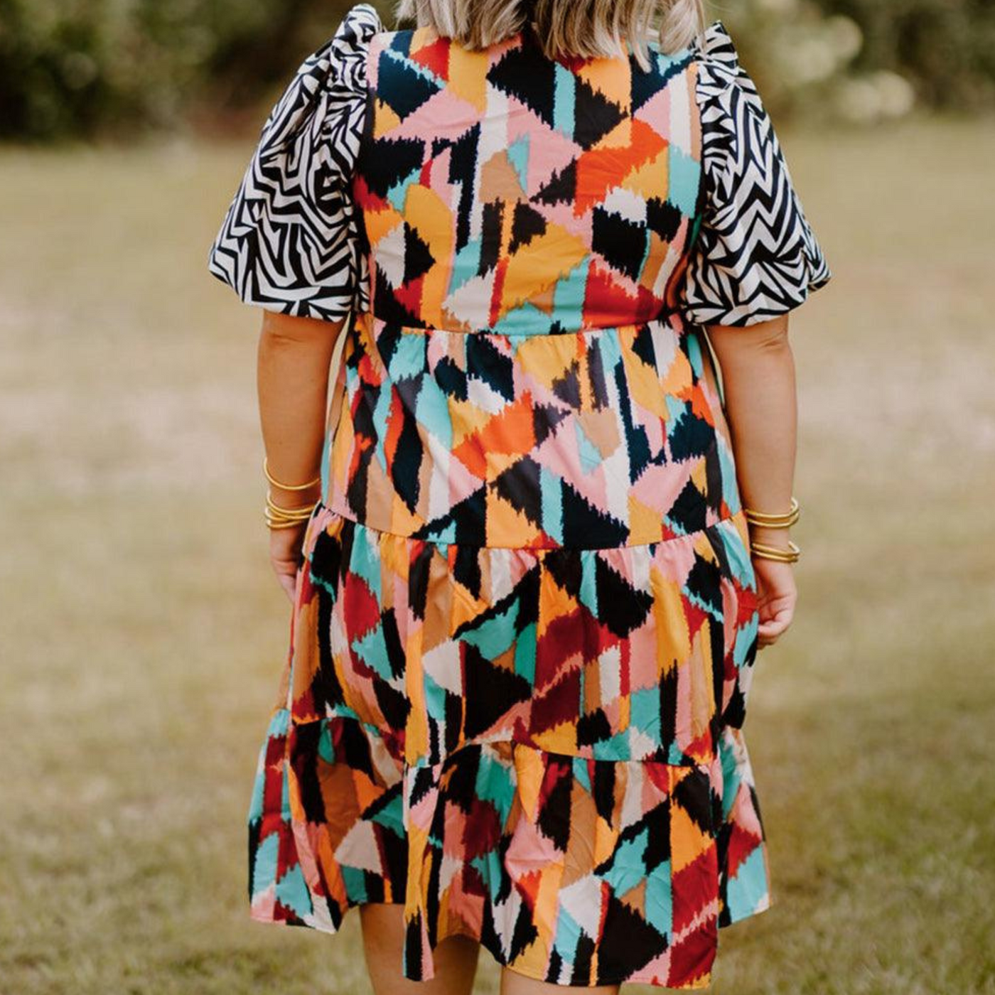 Annika | Robe femme imprimé abstrait | Midi