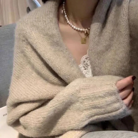Brooklyn | Cardigan à inserts vintage pour femmes | Chaud