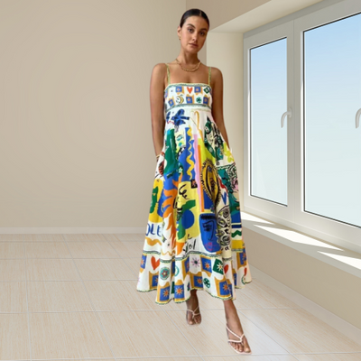 Loise | Robe en lin élégante pour femme | Midi