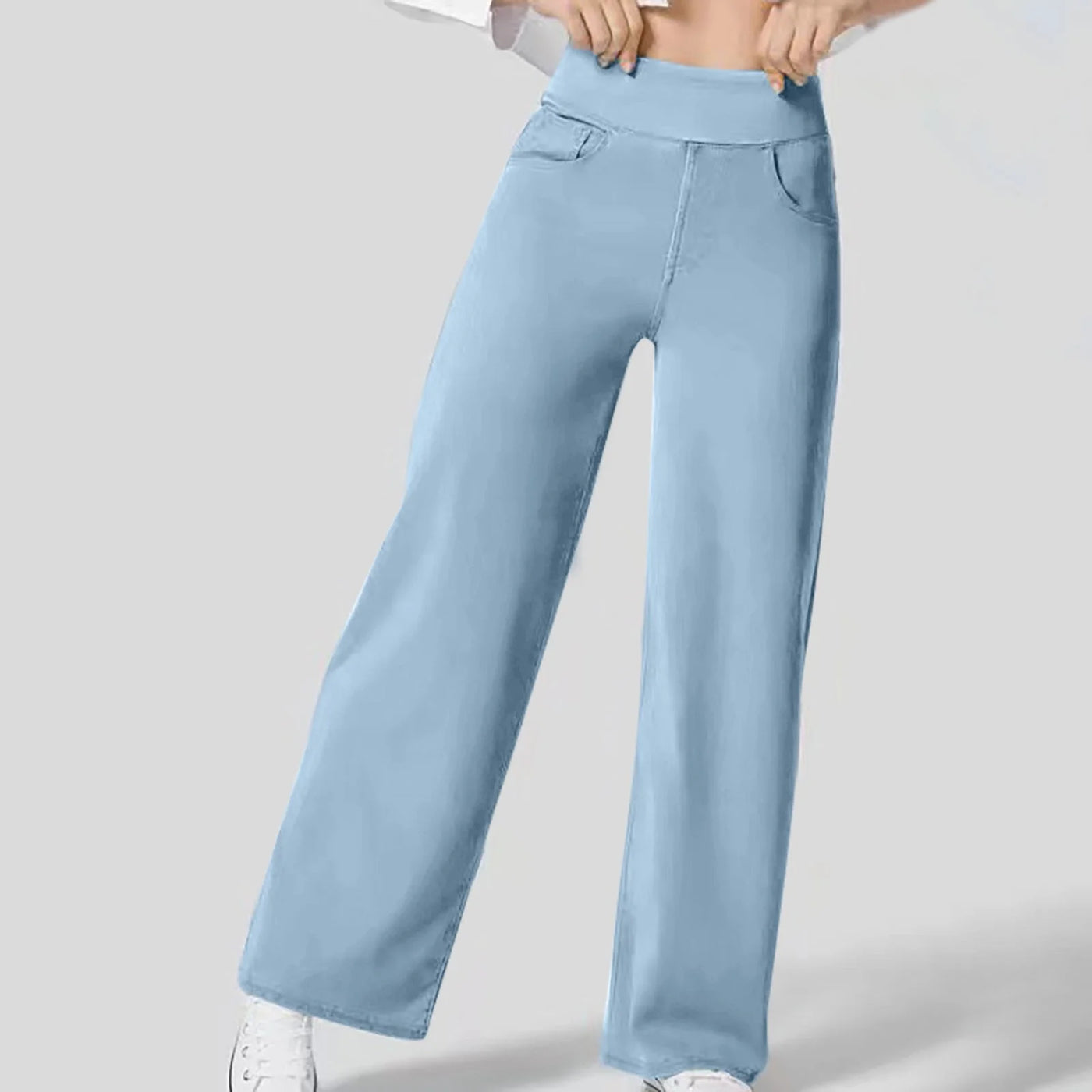 Pantalon confortable à taille haute pour femme | Baggy