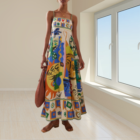 Loise | Robe en lin élégante pour femme | Midi