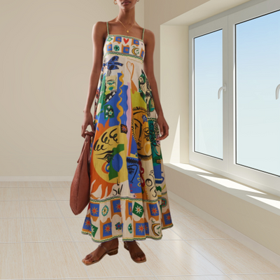 Loise | Robe en lin élégante pour femme | Midi