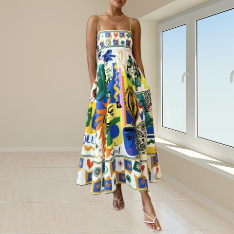 Loise | Robe en lin élégante pour femme | Midi