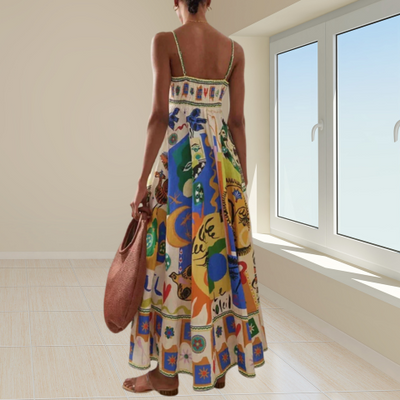 Loise | Robe en lin élégante pour femme | Midi