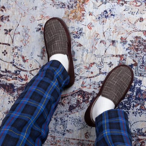 Mocassins chauds à carreaux pour hommes | Support