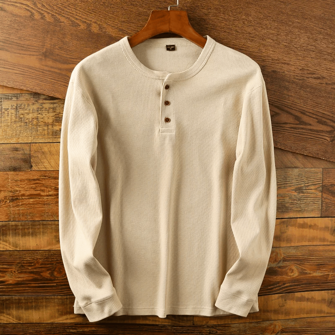 Gustav | Homme - Pull en coton Henley | Manches longues