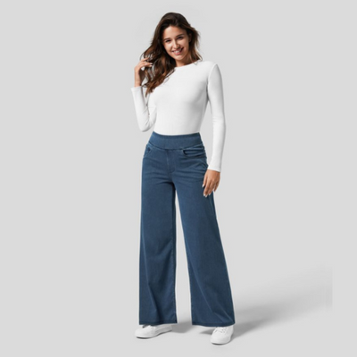 Pantalon confortable à taille haute pour femme | Baggy